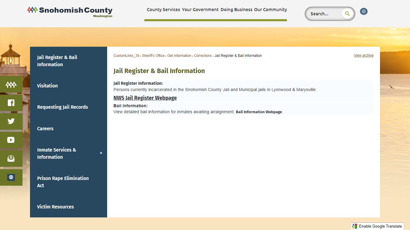 Jail Register & Bail Information - Snohomish County, WA